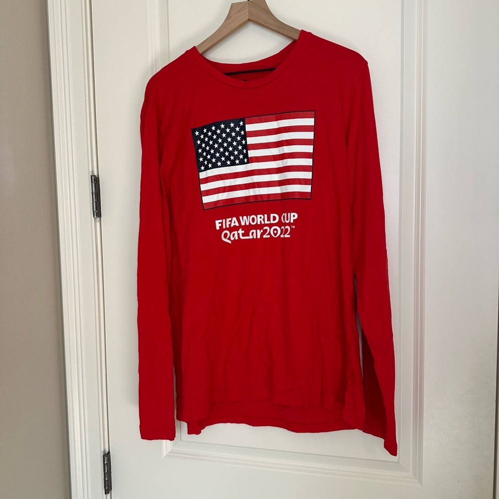 FIFA World Cup Qatar 2022 Team USA Red Long Sleeve Tee